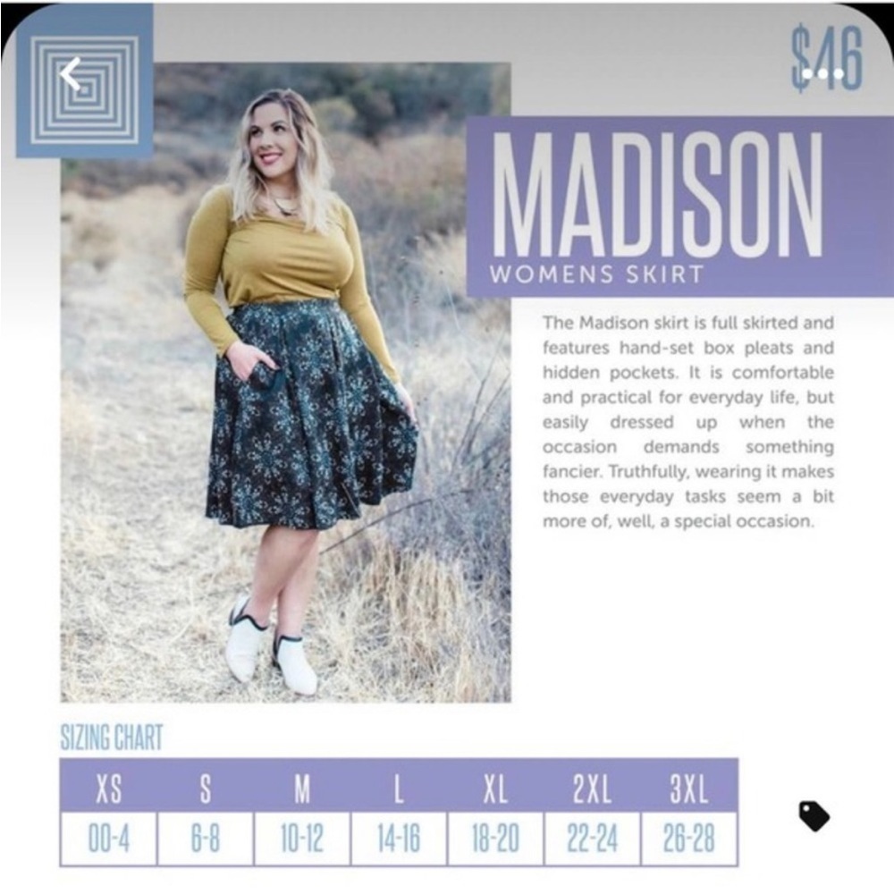 LulaRoe Madison printed size Medium - Picture 2 of 10